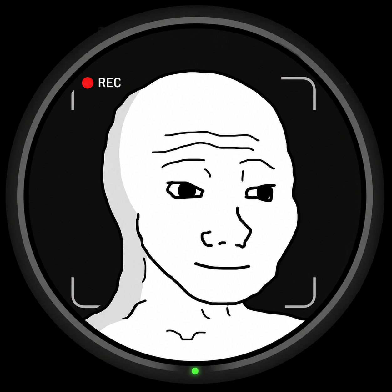 FUDOFF — wojak-in-viewfinder logo
